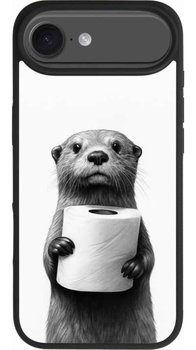 iPhone Air Case Hülle - Silikon schwarz Otter Toilettenpapier