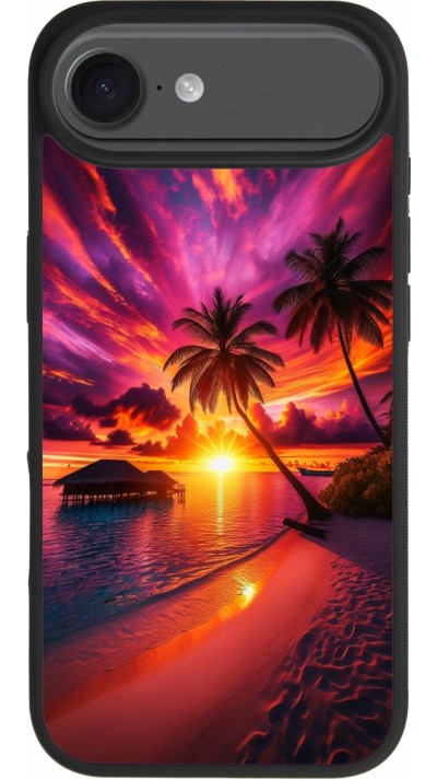 iPhone Air Case Hülle - Silikon schwarz Malediven Abenddämmerung Glückseligkeit