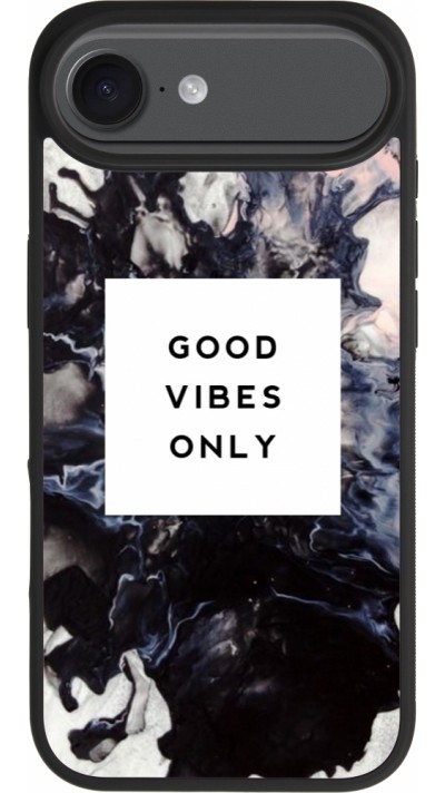 iPhone Air Case Hülle - Silikon schwarz Marble Good Vibes Only
