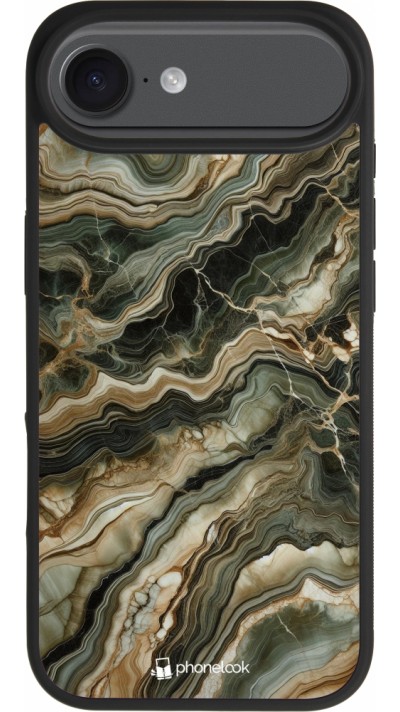 iPhone Air Case Hülle - Silikon schwarz Oliv Marmor