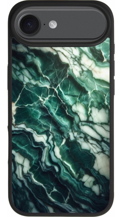 iPhone Air Case Hülle - Silikon schwarz Majestätischer grüner Marmor