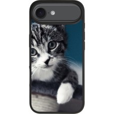 Coque iPhone Air - Silicone rigide noir Meow 23