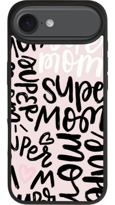 iPhone Air Case Hülle - Silikon schwarz Mom 2024 Super mom
