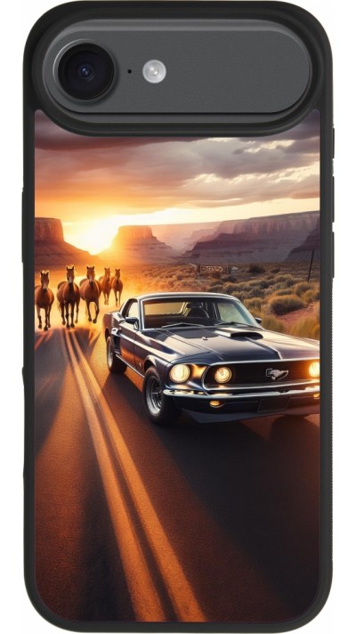 Coque iPhone Air - Silicone rigide noir Mustang 69 Grand Canyon