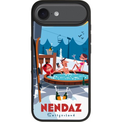 Coque iPhone Air - Silicone rigide noir Nendaz Mountain Jacuzzi
