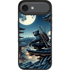 Coque iPhone Air - Silicone rigide noir Ninja sous la lune