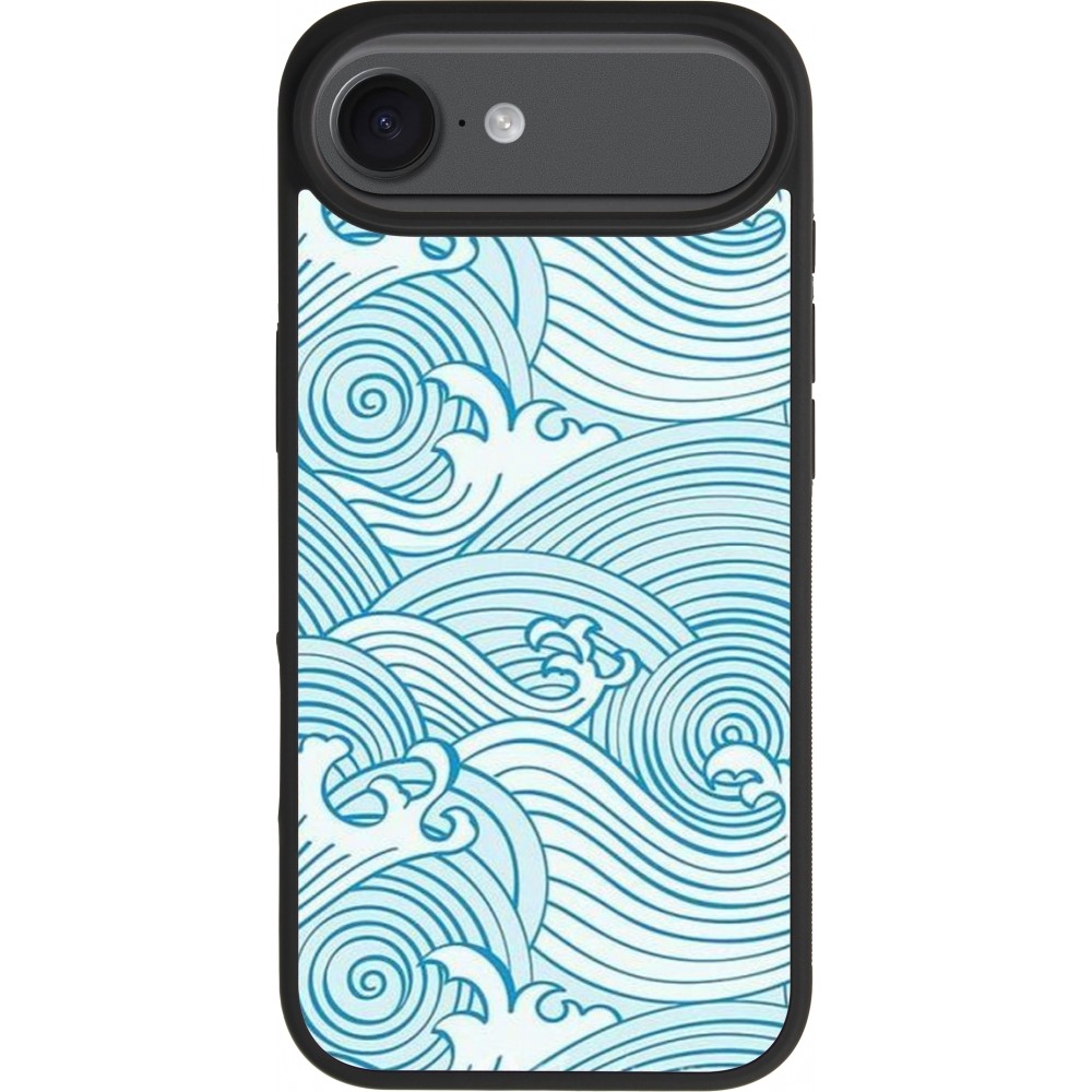 iPhone Air Case Hülle - Silikon schwarz Ocean Waves