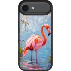 Coque iPhone Air - Silicone rigide noir Paint Flamingo
