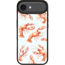 Coque iPhone Air - Silicone rigide noir Pattern de homards pastels