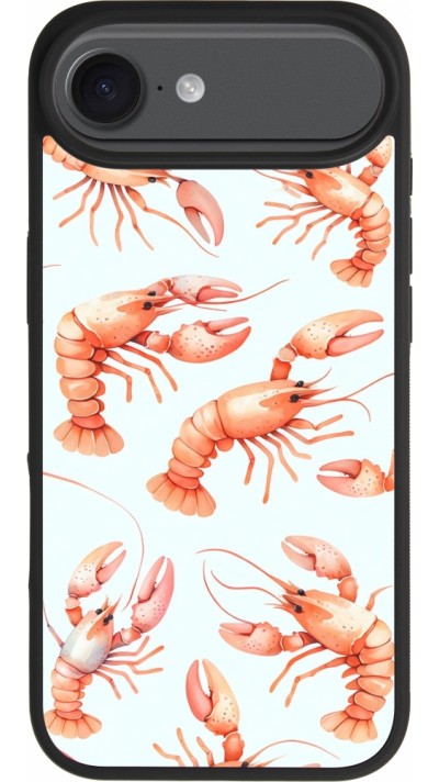Coque iPhone Air - Silicone rigide noir Pattern de homards pastels