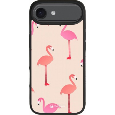iPhone Air Case Hülle - Silikon schwarz Pink Flamingos Pattern