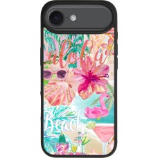 Coque iPhone Air - Silicone rigide noir Preppy Collage Aloha