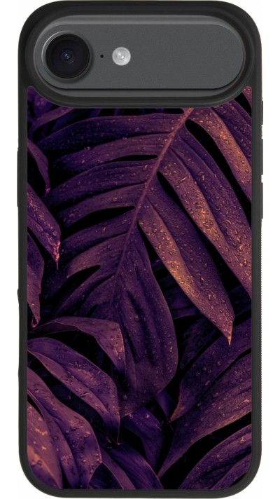 Coque iPhone Air - Silicone rigide noir Purple Light Leaves Coque iPhone Air - Silicone rigide noir Purple Light Leaves