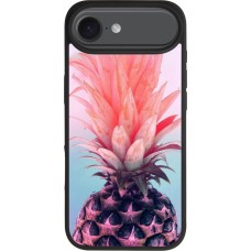 Coque iPhone Air - Silicone rigide noir Purple Pink Pineapple