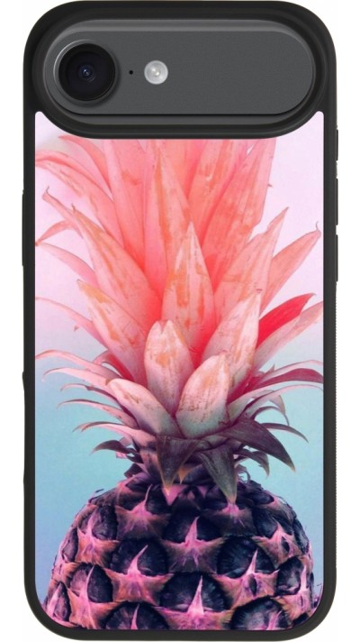 Coque iPhone Air - Silicone rigide noir Purple Pink Pineapple Coque iPhone Air - Silicone rigide noir Purple Pink Pineapple