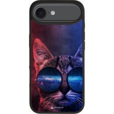 Coque iPhone Air - Silicone rigide noir Red Blue Cat Glasses
