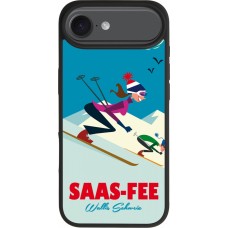 Coque iPhone Air - Silicone rigide noir Saas-Fee Ski Downhill