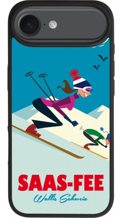 Coque iPhone Air - Silicone rigide noir Saas-Fee Ski Downhill Coque iPhone Air - Silicone rigide noir Saas-Fee Ski Downhill