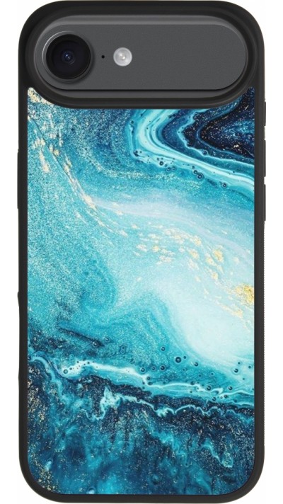 Coque iPhone Air - Silicone rigide noir Sea Foam Blue Coque iPhone Air - Silicone rigide noir Sea Foam Blue