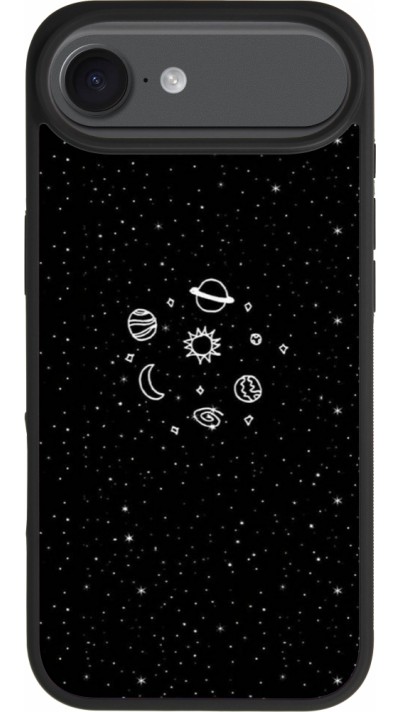 Coque iPhone Air - Silicone rigide noir Space Doodle Coque iPhone Air - Silicone rigide noir Space Doodle