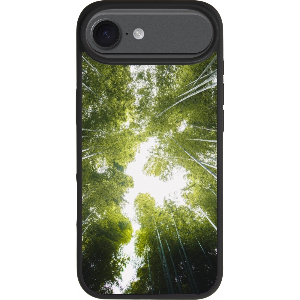 Coque iPhone Air - Silicone rigide noir Spring 23 forest blue sky