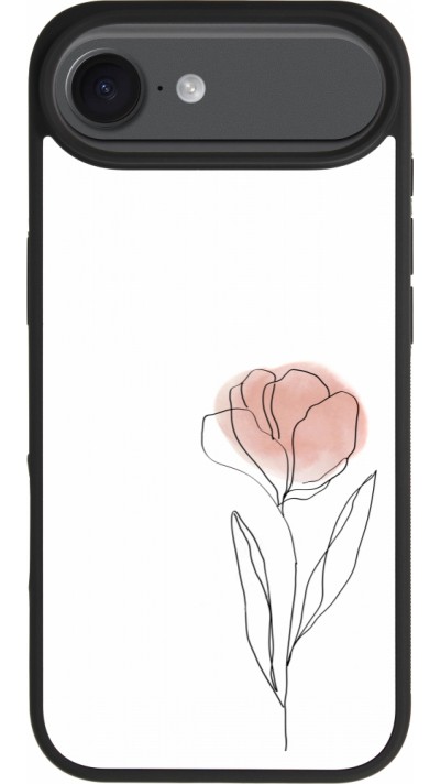 Coque iPhone Air - Silicone rigide noir Spring 23 minimalist flower Coque iPhone Air - Silicone rigide noir Spring 23 minimalist flower