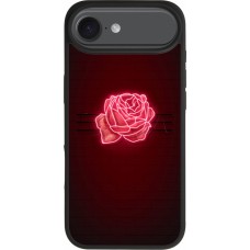 Coque iPhone Air - Silicone rigide noir Spring 23 neon rose