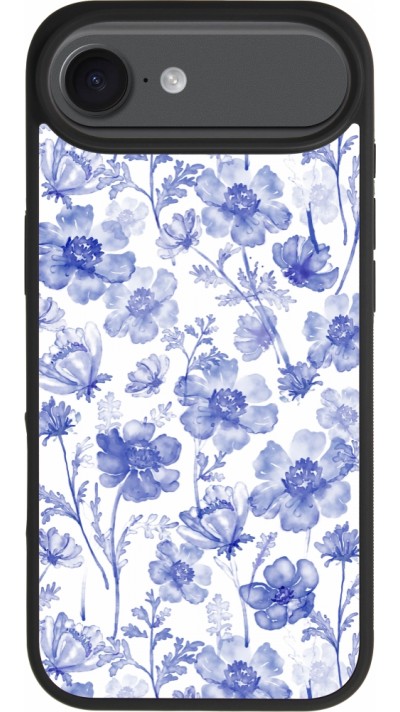 Coque iPhone Air - Silicone rigide noir Spring 23 watercolor blue flowers Coque iPhone Air - Silicone rigide noir Spring 23 watercolor blue flowers