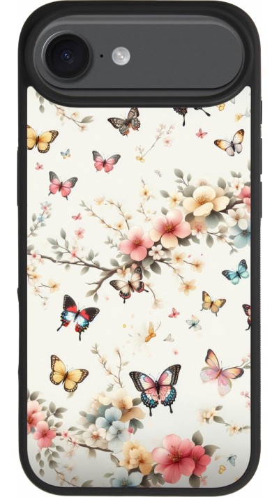 Coque iPhone Air - Silicone rigide noir Spring 25 Papillons Légers Coque iPhone Air - Silicone rigide noir Spring 25 Papillons Légers