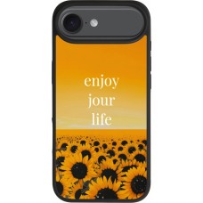 Coque iPhone Air - Silicone rigide noir Summer 2025 Enjoy your life