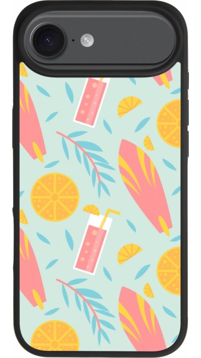 Coque iPhone Air - Silicone rigide noir Summer 2025 Pattern citron Coque iPhone Air - Silicone rigide noir Summer 2025 Pattern citron