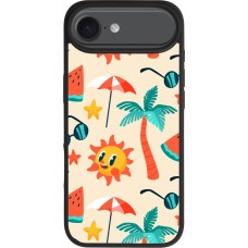 Coque iPhone Air - Silicone rigide noir Summer 2025 Pattern soleil