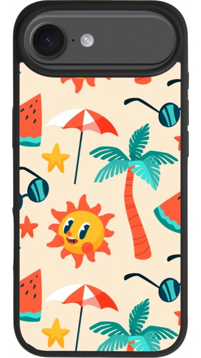 Coque iPhone Air - Silicone rigide noir Summer 2025 Pattern soleil Coque iPhone Air - Silicone rigide noir Summer 2025 Pattern soleil