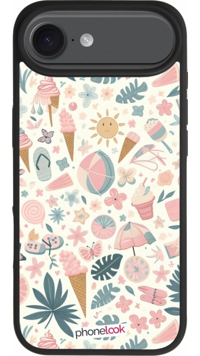 Coque iPhone Air - Silicone rigide noir Summer Pink Pattern Coque iPhone Air - Silicone rigide noir Summer Pink Pattern