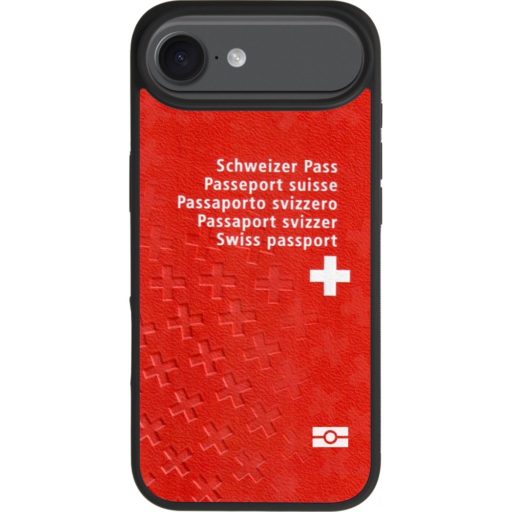 Coque iPhone Air - Silicone rigide noir Swiss Passport