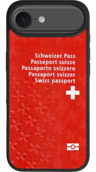 Coque iPhone Air - Silicone rigide noir Swiss Passport Coque iPhone Air - Silicone rigide noir Swiss Passport
