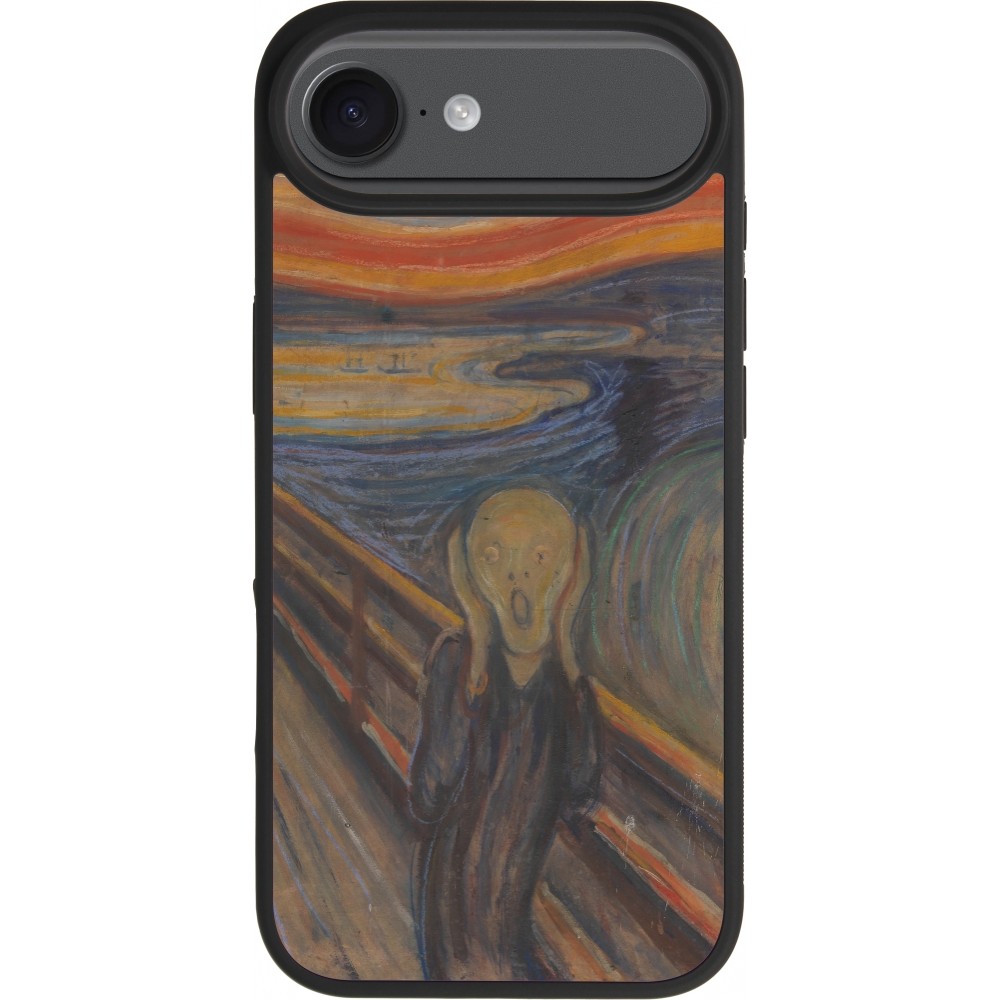 Coque iPhone Air - Silicone rigide noir Tableau art - Le Cri - Edvard Munch
