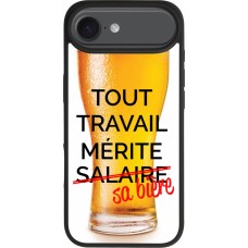 Coque iPhone Air - Silicone rigide noir Tout travail mérite sa bière