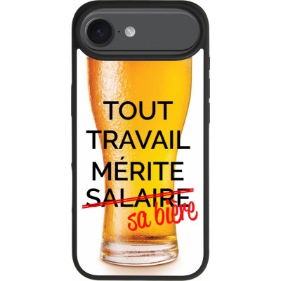 Coque iPhone Air - Silicone rigide noir Tout travail mérite sa bière