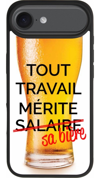 Coque iPhone Air - Silicone rigide noir Tout travail mérite sa bière Coque iPhone Air - Silicone rigide noir Tout travail mérite sa bière