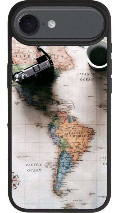 Coque iPhone Air - Silicone rigide noir Travel 01 Coque iPhone Air - Silicone rigide noir Travel 01