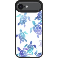 Coque iPhone Air - Silicone rigide noir Turtles pattern watercolor