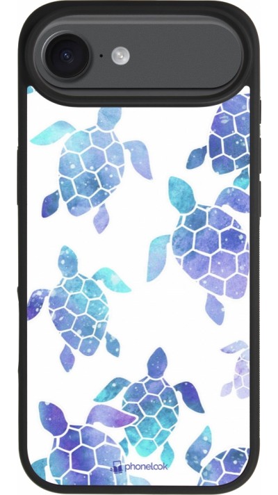 Coque iPhone Air - Silicone rigide noir Turtles pattern watercolor Coque iPhone Air - Silicone rigide noir Turtles pattern watercolor