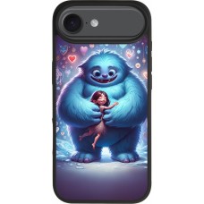 Coque iPhone 17 Air - Silicone rigide noir Valentine 2024 Fluffy Love