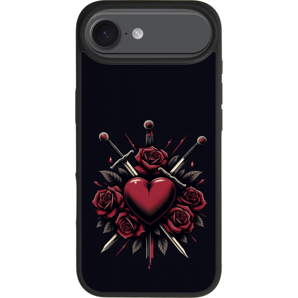 iPhone 17 Air Case Hülle - Silikon schwarz Valentine 2024 gothic love