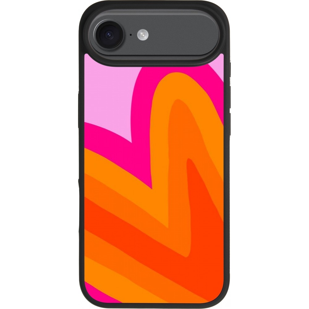 iPhone 17 Air Case Hülle - Silikon schwarz Valentine 2024 heart gradient