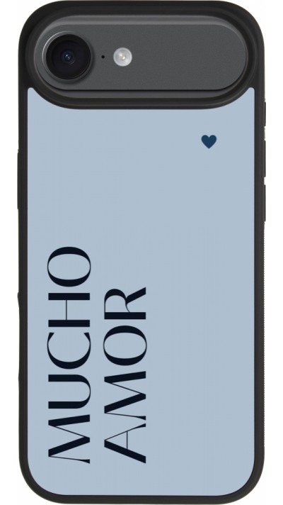 iPhone 17 Air Case Hülle - Silikon schwarz Valentine 2024 mucho amor azul