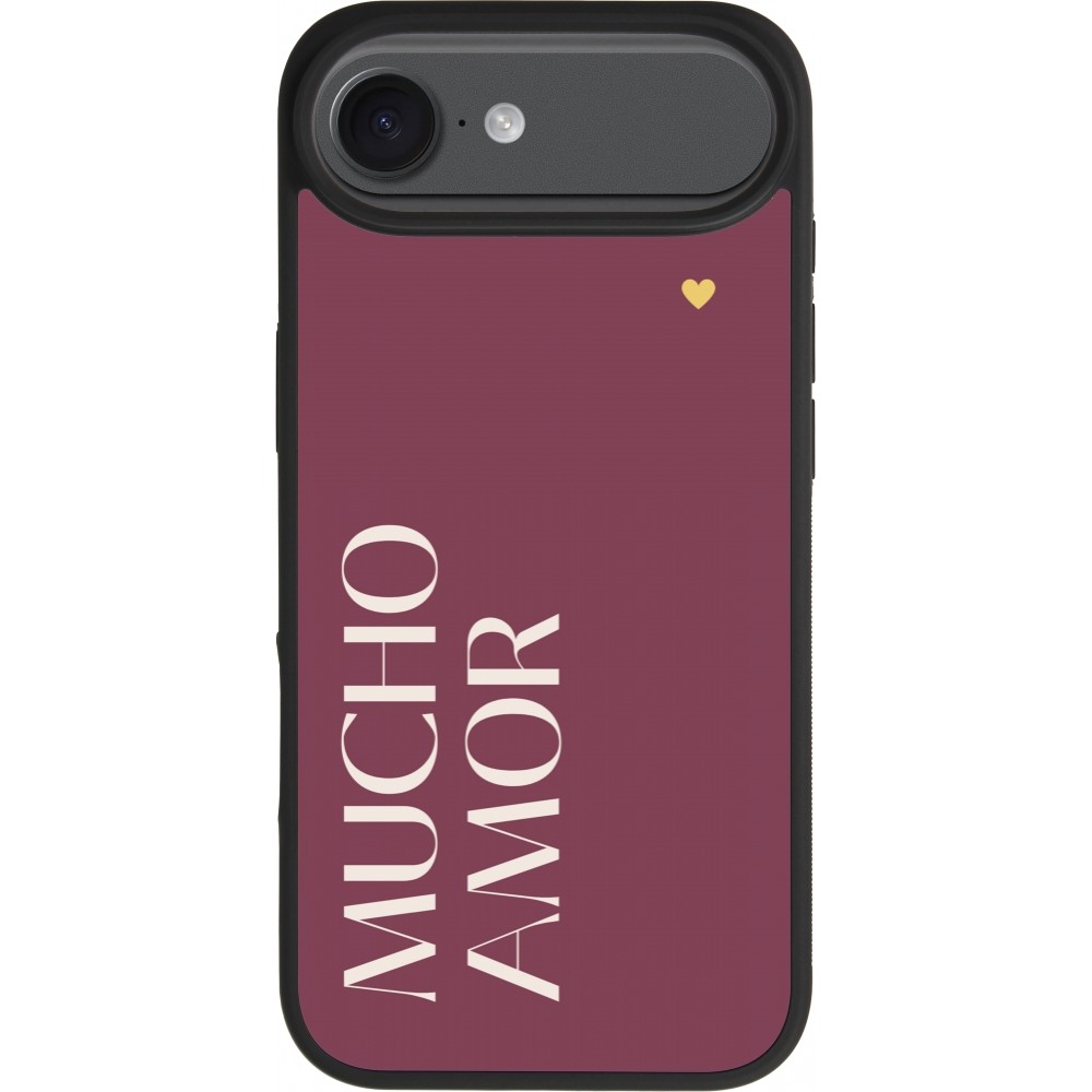 iPhone 17 Air Case Hülle - Silikon schwarz Valentine 2024 mucho amor rosado