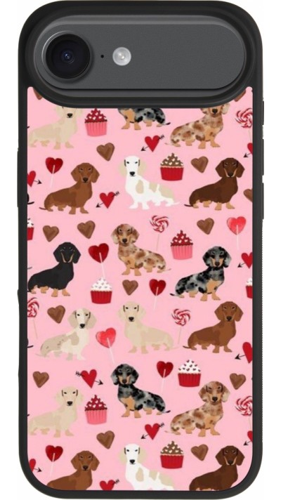 iPhone 17 Air Case Hülle - Silikon schwarz Valentine 2024 puppy love