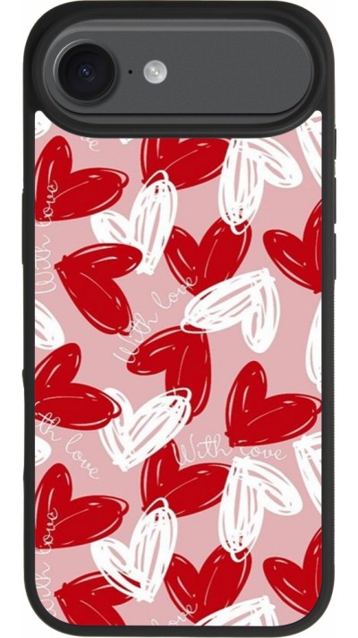 iPhone 17 Air Case Hülle - Silikon schwarz Valentine 2024 with love heart
